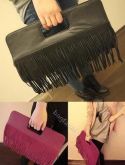 Bolsa de mão com franja