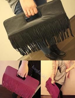 Bolsa de mão com franja