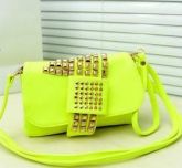 Bolsa de couro verde limão